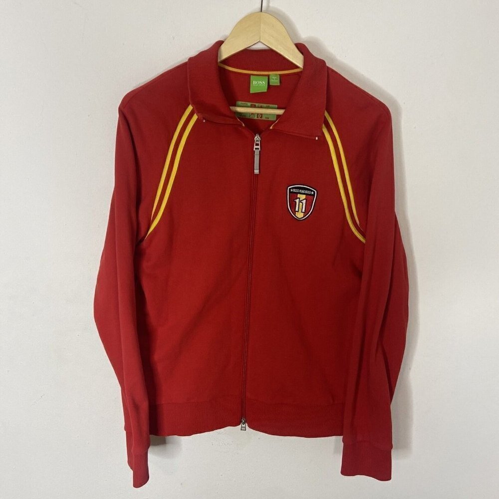 Hugo Boss Men L Rare Spain Red Yellow Soccer‎ Football Jacket FIFA